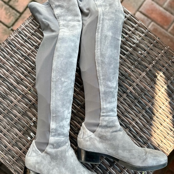 Tory Burch Suede Gray Over-the-Knee Boots - Picture 1 of 5